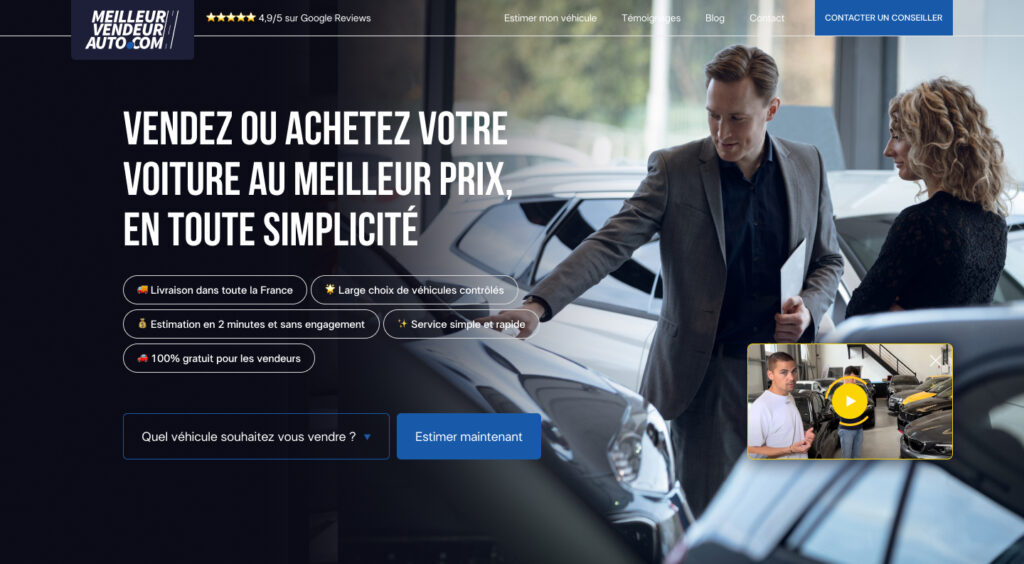 Ecran d'accueil Vroommarket - V2