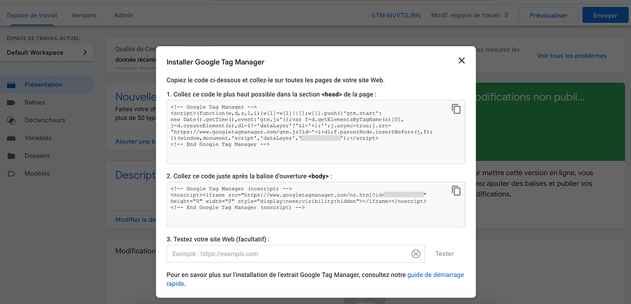 Installer Google Tag Manager