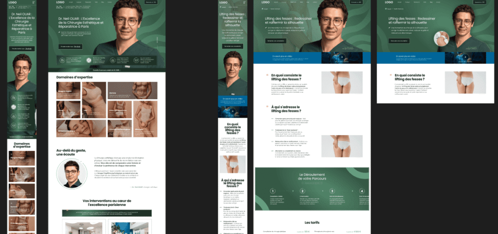 UI design pour un site internet pour un chirurgien