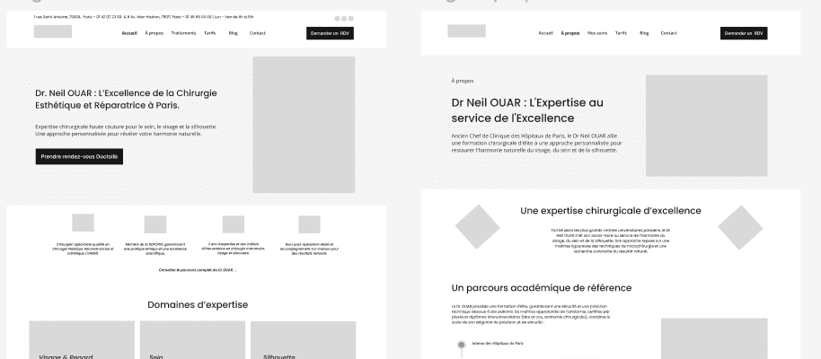 UX site chirurgien
