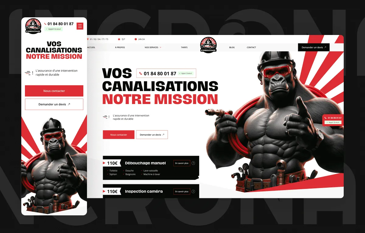 Portfolio O'Debouchage Slide 1