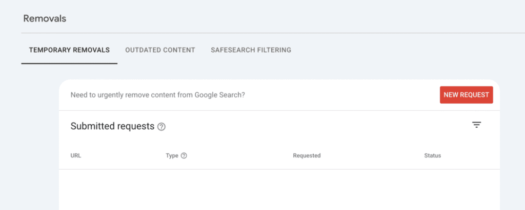 suppression des pages de la search console